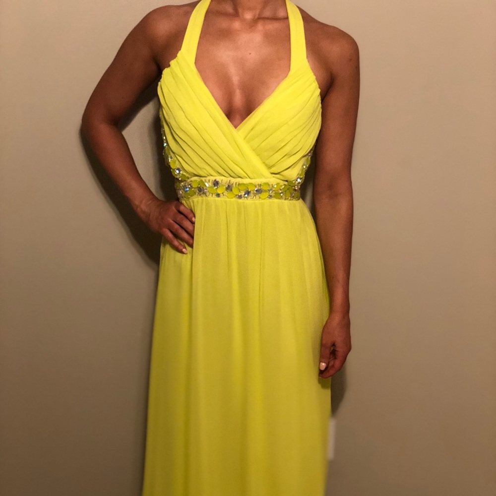 Chartreuse, Floor-Length Gown